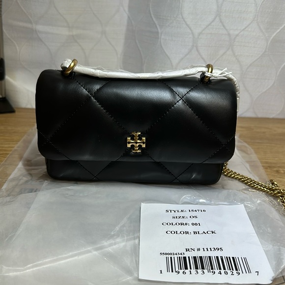 Tory Burch Handbags - Tory Burch Black Diamond Quilt Kira Small Shoulder Bag H: 3.9" , L: 6.9",D: 1.8"